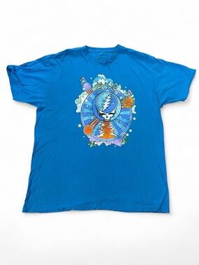 Grateful Dead Steal Your Face Dancing Bears Graphic T-Shirt Blue Size XL